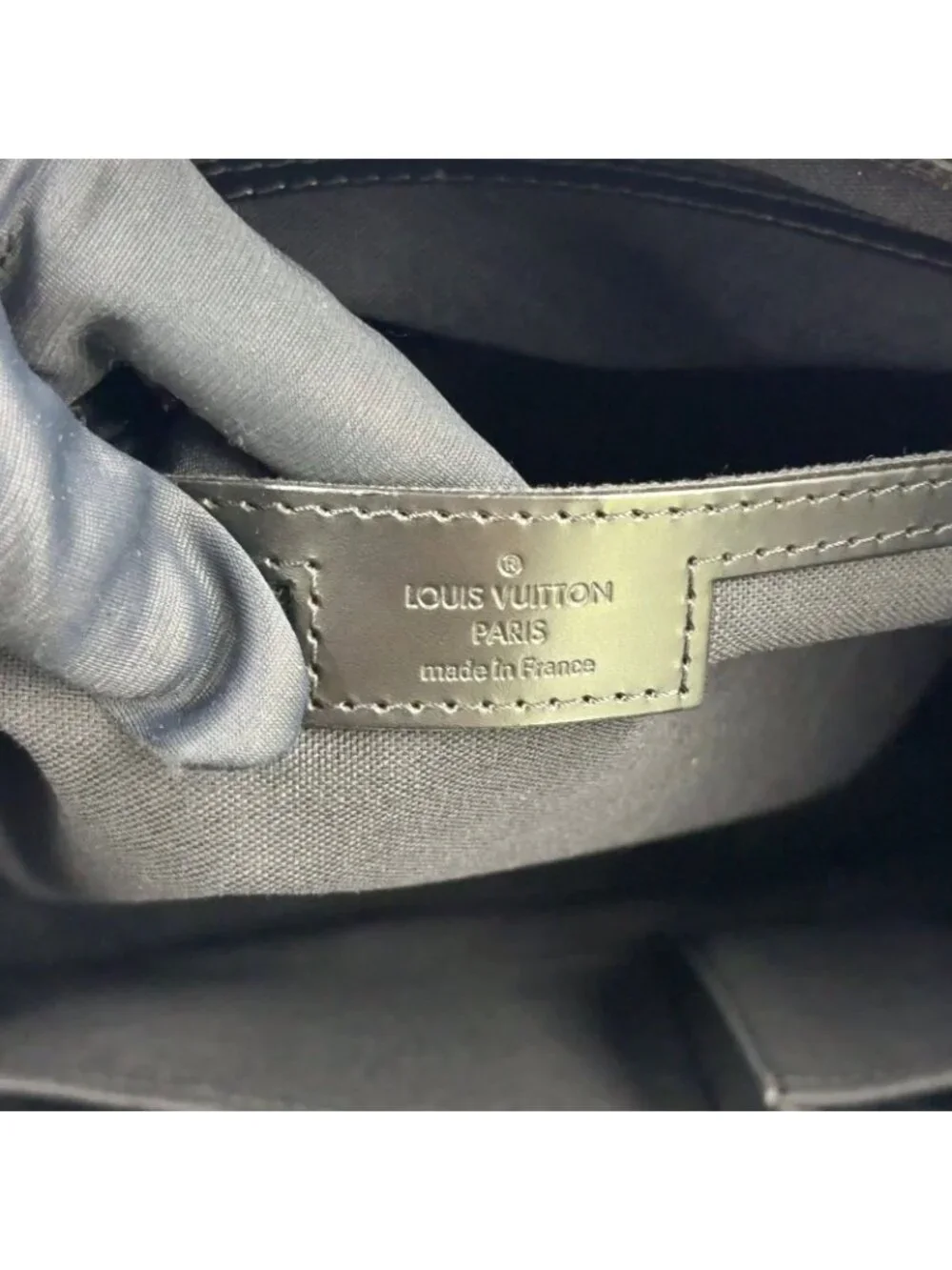 Louis Vuitton Tadao Damier Graphite Shoulder Bag Leather Black Tote Silver